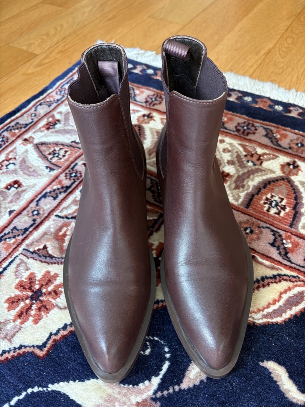 Women's Brown Pointed Chelsea Ankle Boots